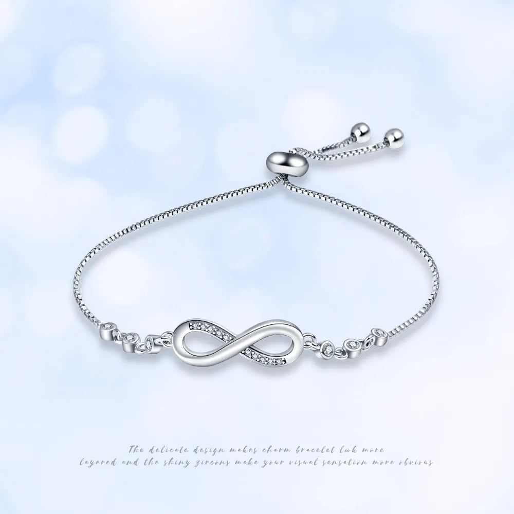 Silver Infinity Adjustable Bracelet